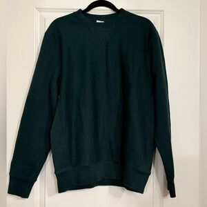 J.Crew Heritage Fleece Crewneck Sweatshirt in Dark Green Size Large
